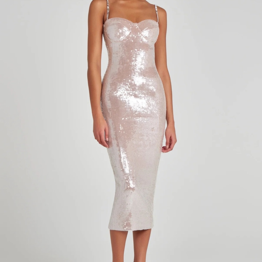 NADINE MERABI Nina Dress - Champagne